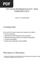 Session 1 Drug Absorption