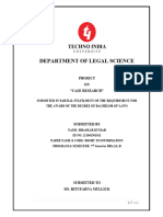 Department of Legal Science: Project ON "Case Research"