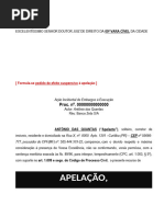 Bancário - Apelacao Razoes Pessoa Fisica Cedula Credito Bancario Embargos Execucao Efeito Suspensivo