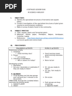 A Detailed Lesson Plan Biology