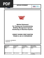 Method Statement For Testing and Commissioning Building Management System Interfacing To Electrical System