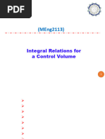 Integral Relations For Control Volume