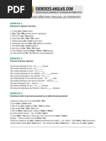 Exercice Debutant Anglais Possessifs