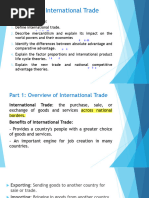 Unit 1 - International Trade - Part 1 - To Sts