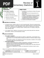 Module 1A - Review of Elementary Statistics