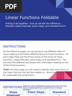 Linear Functions Foldable