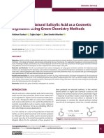 Synthesis of Natural Salicylic Acid As A Cosmetic Ingredient Using Green Chemistry Methods