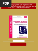 Full Download CIMA Learning System 2007 Organisational Managementand Information Systems CIMA Managerial Level 2008 1 LSLF Edition Bob Perry PDF