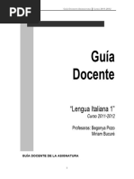 Guía Docente: "Lengua Italiana 1"