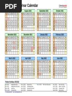 Split Year Calendar 2021 2022 Landscape Year at A Glance