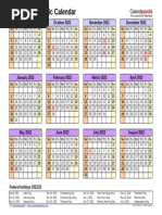 Academic Calendar 2021 2022 Landscape Year at A Glance