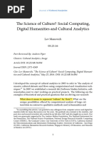 The Science of Culture Social Computing Digital Humanities and Cultural Analytics