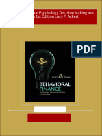 Full Behavioral Finance Psychology Decision Making and Markets 1st Edition Lucy F. Ackert Ebook All Chapters