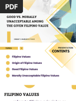 GROUP 6 - Good vs. Morally - Unacceptable Among The Given Filipino Value