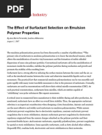 The Effect of Surfactant Selection On Emulsion Polymer Properties - PCI Magazine