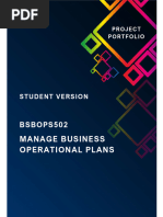 Bsbops502 Manage Business Operational Plans