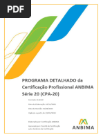 PROGRAMA DETALHADO Da Certificação Profissional ANBIMA Série 20