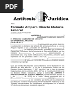 Formato Amparo Directo Materia Laboral