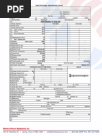 Heat Exchanger Spec Sheet