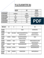 Annual Examination Routine 2024