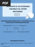 Tratamiento de Las Alteraciones Funcionales Del Sistema Masticatorio