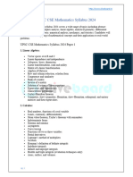 UPSC Mathematics Syllabus