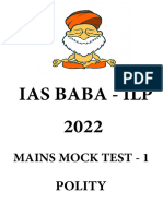 Ias Baba - Ilp 2022: Mains Mock Test