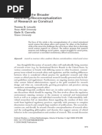 Lincoln Cannella 2008 Ethics and The Broader Rethinking Reconceptualization of Research As Construct