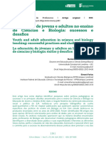 A Educação de Jovens e Adultos No Ensino de Ciencias e Biologia - Sucessos e Desafios