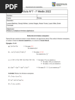 Reducción de Términos Semejantes