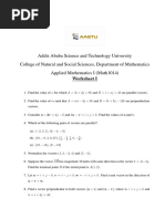 Applied Math I Worksheet 1 (Chapter 1)