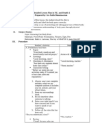 A Detailed Lesson Plan in PEH