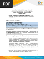 Guía de Actividades y Rúbrica de Evaluación - Unidad 3 - Tarea 4 - Análisis de Los Factores de La Comunicación No Verbal en La Exposición Oral