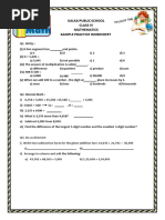 Class-4 Maths Sample Worksheet