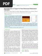 Electrodeposition of Copper For Three-Dimensional Metamaterial