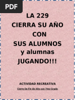 ACTIVIDAD CIERRE FIN DE AÑO 7mo Grado 2023