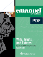 Emanuel Law Outlines For Wills, Trusts, and Estates Keyed To Sitkoff and Dukeminier (Peter T Wendel)