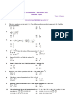 CA Foundation Maths Statistics Question Paper Nov 2019