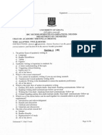 University of Ghana Semester Examinations: of Chemistry Academic (3 Credits) Time Allowed: (2) HOURS