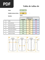 Hoja Medidas Ropa Hombre