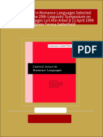 Instant download Current Issues in Romance Languages Selected Papers from the 29th Linguistic Symposium on Romance Languages Lsrl Ann Arbor 8 11 April 1999 1st Edition Teresa Satterfield pdf all chapter