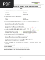 NCERT Grade 12 Biology ENG Human - Health - and - Disease Worksheet 01