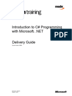 Introduction To C# Programming With Microsoft: Course Number: 2609A