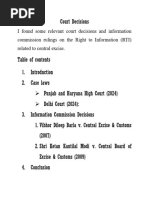 I Found Some Relevant Court Decisions and Information Commission Rulings On The Right To Information (RTI) Related To Central Excise