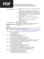 Summative Assessment For The Unit Making Connections in Biology