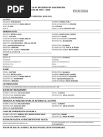 Planilla de Inscripcion de Andrea