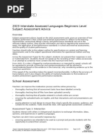 2023 Interstate Assessed Languages (Beginners) Subject Assessment Advice