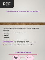 Class 2 - Accounting Equation Balance Sheet