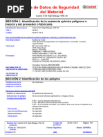 Hoja de Datos de Seguridad Del Material