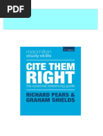 Cite Them Right The Essential Referencing Guide 11th Edition Richard Pears All Chapters Instant Download